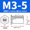 SO-M2M3M4M5M6M8 Remache Hexagonal Galvanizado de Agujero Pasante Placa de Presión Tuerca de Chapa Columna Espárrago de Acero al Carbono