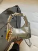 Bolsa de Mão Popular para Comércio Exterior com Design de Bolinho Plissado, Nova Bolsa de Ombro Tendência de Nicho 2026, Bolsa Transversal Versátil com Corrente para Mulheres