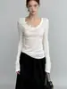 Outono/Inverno 2026 Novo Estilo Coreano Fashionável Versátil Ins Patchwork de Renda Emagrecedor Manga Longa Camiseta