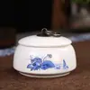 Exquisitas Latas de Té de Cerámica Dehua Latas Pequeñas Auspiciosas Dingyao Latas Selladas Blancas Mate Latas para Viaje a Granel