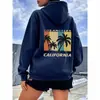 Sudadera con capucha Estampado de Palmeras de California Transfronteriza Comercio Exterior Amazon Temuwish Al por Mayor