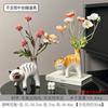Vaso de Gato de Cerâmica de Alta Qualidade para Atacado, Estilo de Luxo Leve, Decoração para Entrada, Sala de Estar, Mesa de Jantar, Flores Artificiais, Enfeites para Casa