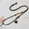 Cordón para Colgante Cordón Fino de Cuero Encerado Colgante de Jade Esmeralda Oro Cadena para Suéter Cadena de Collar Ajustable para Mujer Alta Calidad