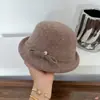 Sombrero de Dama Elegante Retro Británico Otoño/Invierno Versátil Fieltro de Lana Bombín Estilo Coreano de Mujer Moderno Sombrero de Pescador de Ala Pequeña