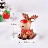 Novo Diorama Miniatura de Cena de Natal com Rena, Boneco de Neve, Trenó e Neve, Locomotiva e Vagão de Trem Figuras de Resina