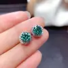 Shake Tone Live Drainage Welfare pt950 High Carbon Diamond Imitation Maldivas Blue Green Mosan Diamond Brincos Mulheres