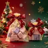 Nova Sacola de Doces de Natal Transfronteiriça Estampagem a Quente Fita Dourada Laço Rede Sacola Festa Biscoito Embalagem de Presente Sacola de Presente