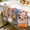 Toalla Gruesa de Algodón Puro de Dibujos Animados, Toalla de Baño de Gasa Extra Grande Suave Apta para la Piel, Gasa de Cuatro Capas 25*50cm Toalla de Baño para Niños