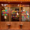 Pegatina para Puerta de Cristal de Escaparate 2027 Decoración de Oveja de Dibujos Animados FelizAño Nuevo Color Arcoíris Pegatina Electrostática para Ventana