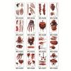 Nuevas Pegatinas de Tatuaje de Halloween, Pegatinas Realistas de Cicatriz Sangrienta, Realistas y Aterradoras, Pegatinas Impermeables Temporales Desechables