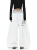 Cintura de Lunares Estilo Americano con Estampado de Letras, Pantalones Deportivos con Dobladillo Curvo para Mujer, Pantalones Anchos Sueltos Versátiles de Verano Nuevos para Bailar