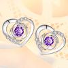 Brincos de diamante de rosa rotativa simples pequeno temperamento eterno brincos de coração aniversário presente de dia dos namorados