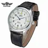 Vencedor Moda Masculina Europeia e Americana Casual Simples Calendário Mecânico Semi-Automático Relógio Branco Preto