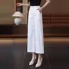 Pantalones Casuales de Pierna Recta Cortos a la Moda para Mujer, Estilo Delgado de Verano, Nuevos Populares 2026 de Cintura Alta, Pierna Ancha Holgados Adelgazantes