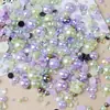Tamaño Mixto 3-10 mm Semicírculo Plástico Imitación Perla Diamante Accesorios para Joyería DIY Decoración para Uñas Parche de Resina Perlas