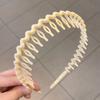 Faixa de Cabelo Lavagem Facial Fosca Plástico Feminino Presilha para Cabelo Agrupamento de Cabelo Prensado Franja de Cabelo Quebrado com Dentes Antiderrapante Aplicar Máscara Presilha de Cabelo no Topo Craniano Alto