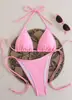 Bolsa Triangular de Color Sólido Traje de Baño Bikini con Cordones Sexy Alta Elasticidad Traje de Baño para Mujer Almohadilla Extraíble en el Pecho Secado Rápido Transpirable