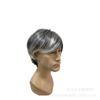 Amazon Peluca Nueva para Mujer Moda Europea y Americana Cabello Corto Lacio Color Mezclado Teñido Blanco y Negro Fibra Química Peluca de Cabello Corto para Mujer Transfronteriza