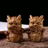 Sándalo Verde Kung Fu Dragón Rey Dragón Zodíaco Adorno Colgante Juguete Dragón de Mano Lindo Regalo Adorno