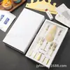 Juego combinado de cubiertos para pastel y tenedor de acero inoxidable para 6+ personas, plato de cumpleaños de alta calidad en caja, sombrero de vela