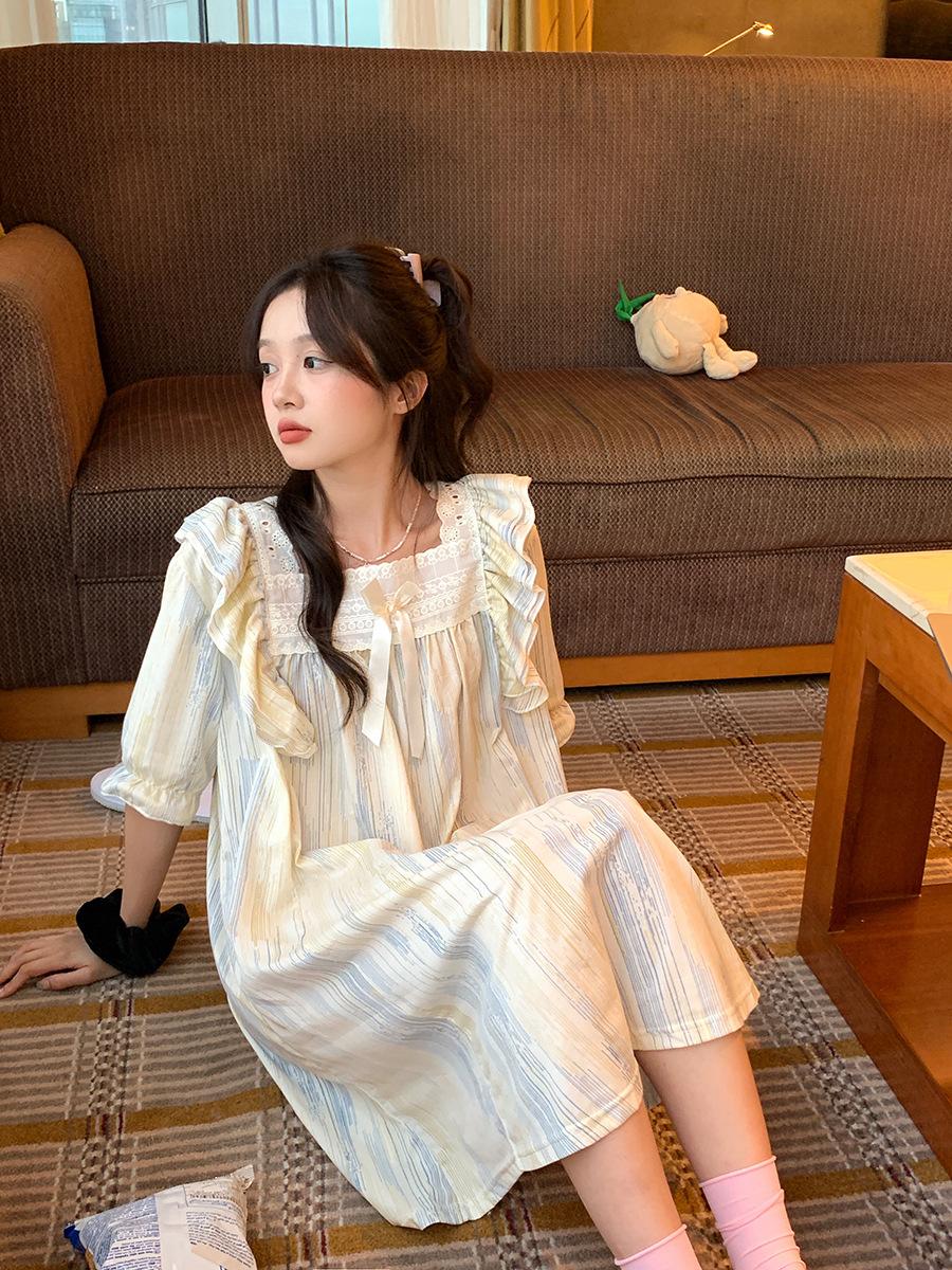 SKU_2_蓝黄色睡裙