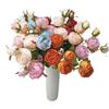 Flor Artificial Simulada de Alta Qualidade Rosa Princesa de Três Pontas Casamento Arranjo de Chão Decoração de Casa Flor Falsa Planta Verde Atacado