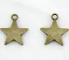 Atacado liga estrela de cinco pontas material diy acessórios pingente de celular brincos pingente acessórios de bolsa 22mm