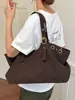Bolsa vintage de gran capacidad, nuevo modelo verano 2026, alto valor estético, bolso de hombro de color sólido, bolsa de mano casual para el trabajo y los desplazamientos