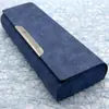 Estuche Plegable para Gafas, Estuche Portátil de Color Puro de Gama Alta Hecho a Mano, Moderno Estuche de Cuero con Hebilla Magnética Anti-Presión para Gafas de Miopía