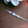 Pulsera de Moda Nueva con Incrustaciones de Calcedonia Rosa Hielo Chapada en Plata al por Mayor Ágata Blanca Versátil Pulsera de Jade Joyería Regalo
