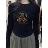 Camiseta Térmica de Manga Longa com Base Dupla Face para Mulheres, Outono e Inverno, Escovada, Engrossada, Quente, Slim Fit, Top Único e Versátil