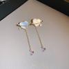 Pendientes de Flor Elegantes Coreanos de Circonita Aguja de Plata Pendientes Super Brillantes Elegantes Versátiles Moda Nicho Lujo Accesible para Mujer