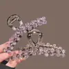 Pinza para el Cabello Vintage Elegante con Perlas Pesadas y Strass Completo Pinza de Tiburón Grande para Peinados Altos Pasador con Sujeción Fuerte 2026 Nuevo Accesorio para el Cabello de Tendencia