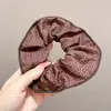 Nuevas scrunchies de lunares y estampado de leopardo, estilo simple, scrunchies retro, cintas para el cabello, accesorios para moños, adornos para el cabello