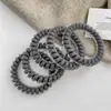 Anel de Cabelo de Linha Telefônica Fosco Cor de Gel Alta Elasticidade Durável Corda Simples para Prender Moda Feminina Corda para Rabo de Cavalo Alto Tendão de Borracha