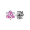 Clavo de Oreja de Titanio F136 Jelly Aurora Aobao Flor de Tres Pétalos Uña de Labio Uña de Cartílago de Oreja Aleación de Titanio G23 Joyería para Perforación Clavo de Oreja