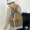 Bolso para Mujer 2026 Primavera Nuevo Estilo Japonés y Coreano Mochila con Cordón Color Sólido Ligero Gran Capacidad Mochila de Nylon para Viajes