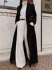 Moda Transfronteriza Europea y Americana para Mujer Otoño/Invierno 2026 Amazon Abrigo de Lana Cálido de Color Sólido Largo para Mujer, Elegante para el Trabajo