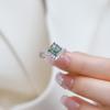 Anillo de musgo verde natural de corona nueva transfronterizo de comercio exterior, anillo de ágata acuática con incrustaciones de plata S925, venta al por mayor personalizada