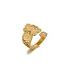 Anillo de Acero Inoxidable con Oro de 18K, Lujoso y Accesible, No se Desvanece, Línea con Corte Geométrico, Anillo de Corazón Infinito, Joyería al por Mayor