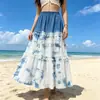 Saia Tie-Dye 2026 Yunnan Guizhou Novo Estilo Feita à Mão Tingida com Plantas Roupas Étnicas de Viagem Saia Evasê para Mulheres