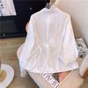 Foto Real Primavera 2025 Nueva Camisa Bordada para Mujer Nuevo Estilo Chino de Dama Camisa Elegante de Manga Larga Camisa Base