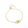 Pulsera de mujer de Amazon, chapada en cobre, oro auténtico, ópalo de palma hueco, joyería artesanal, accesorios de joyería de doble agujero hechos a mano.