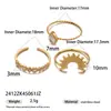 Anel Tina Estilo Europeu e Americano em Aço Inoxidável para Mulheres Nicho Sol Anel de Zircônia Ouro 18K Aço Titânio Não Desbota Ins Transfronteiriço