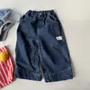 Outono Huzhou Zhili Roupas Infantis Estilo Coreano Jeans de Primavera Calças para Meninas Calças Retas Calças de Perna Larga 7095