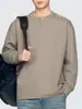 Camiseta masculina Anyang retro americana texturizada de manga longa, nova para o outono de 2026, corte solto para o dia a dia com gola Henley