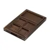 Nueva bandeja de frutas de madera de paulownia estilo chino, compartimentada, color sólido, hueca, anticaída, bandeja para bocadillos de té, bandeja de postres para té de la tarde en mesa de centro