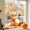Adornos de hojas de arce para otoño, pegatinas electrostáticas transparentes para vidrio, mascotas lindas, cosecha abundante, pegatinas electrostáticas transparentes para pared al por mayor