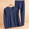 Traje de terciopelo alemán catiónico térmico con doble lijado, conjunto de otoño e invierno, camiseta interior fina, ropa de otoño, pantalones de otoño