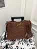 Bolsa Tote Fosca Casual Retrô para Mulheres 2025 Nova Grande Capacidade High-End para Trabalho Ombro Axila Bolsa Platina